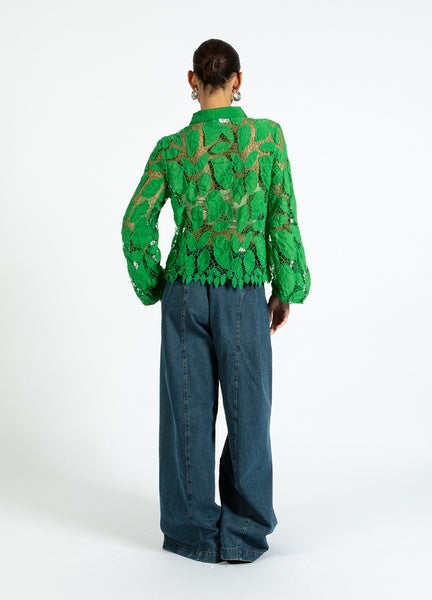 Coster Copenhagen Lace Shirt in Lush Green - 254-1417