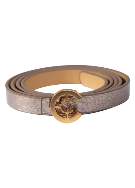 Coster Copenhagen Small Logo Belt in Metallic Mud - 261-9401
