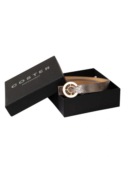 Coster Copenhagen Small Logo Belt in Metallic Mud - 261-9401