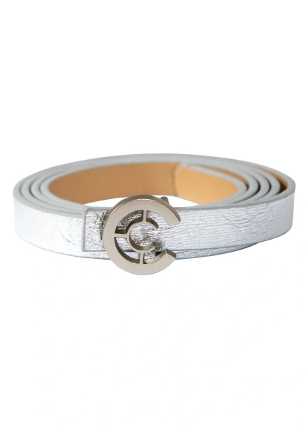 Coster Copenhagen Small Logo Belt in Silver Metallic