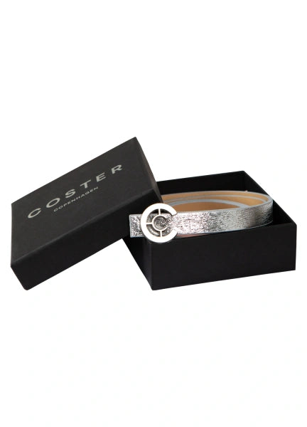 Coster Copenhagen Small Logo Belt in Silver Metallic