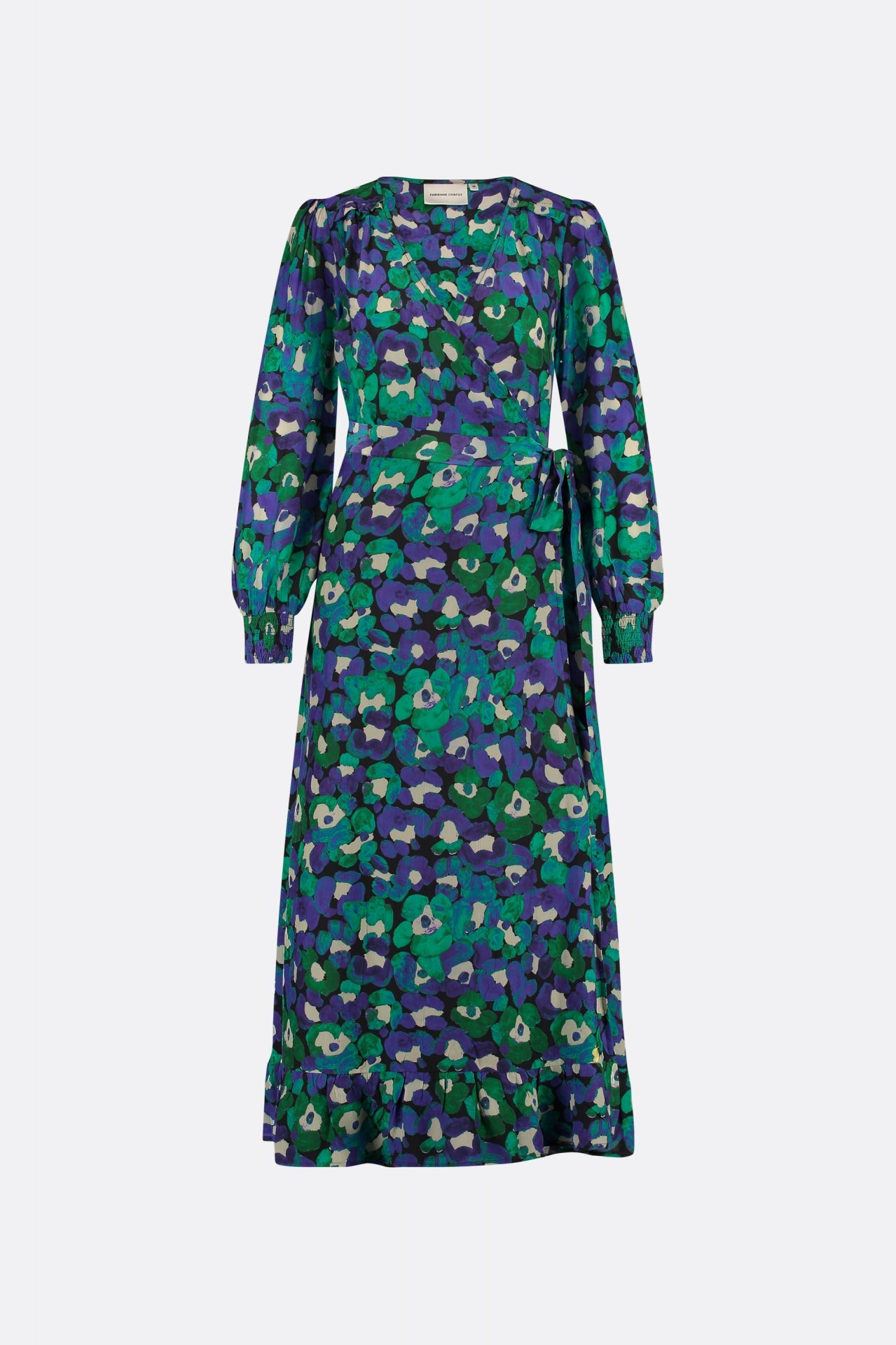 fabienne chapot natalia wrap dress green envy print