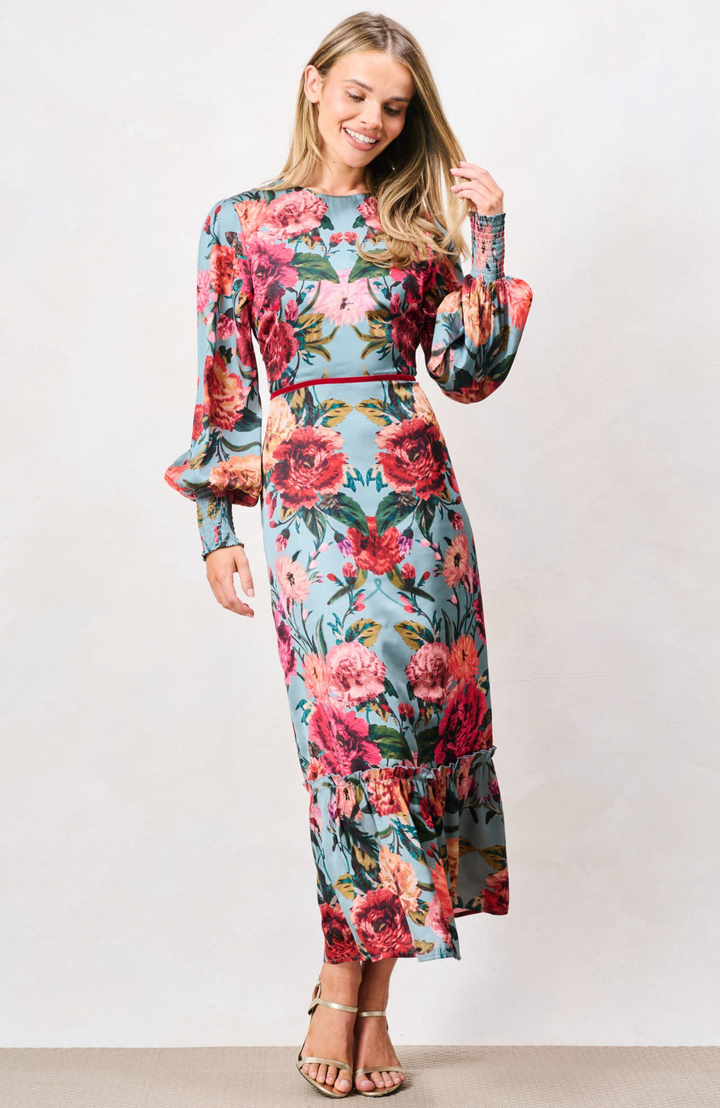 Hope & Ivy The Fawn Midi Dress