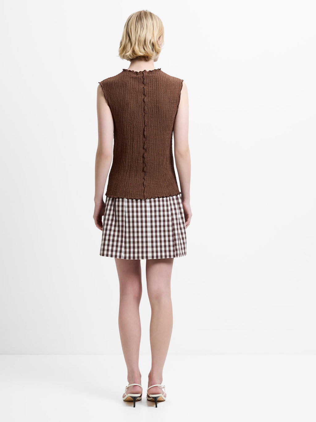 French Connection Andie Textured Top in Espresson Brown