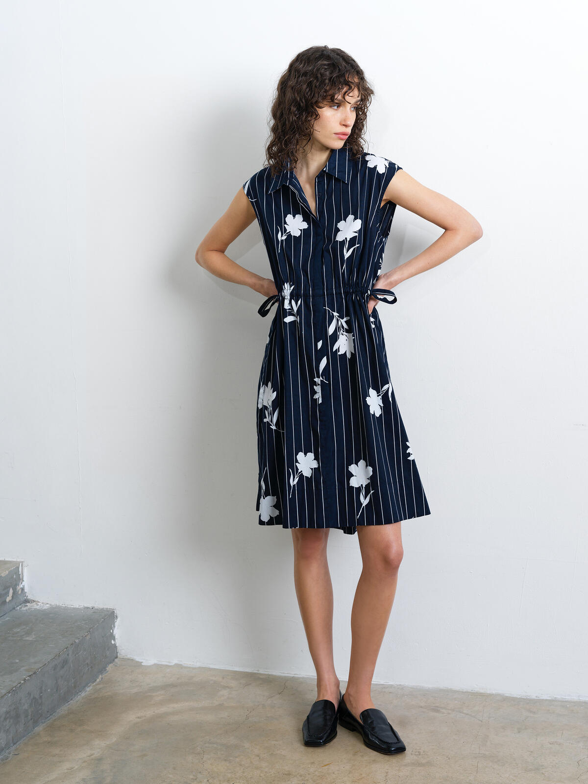 French Connection Cambria Sleeveless Dress in Navy