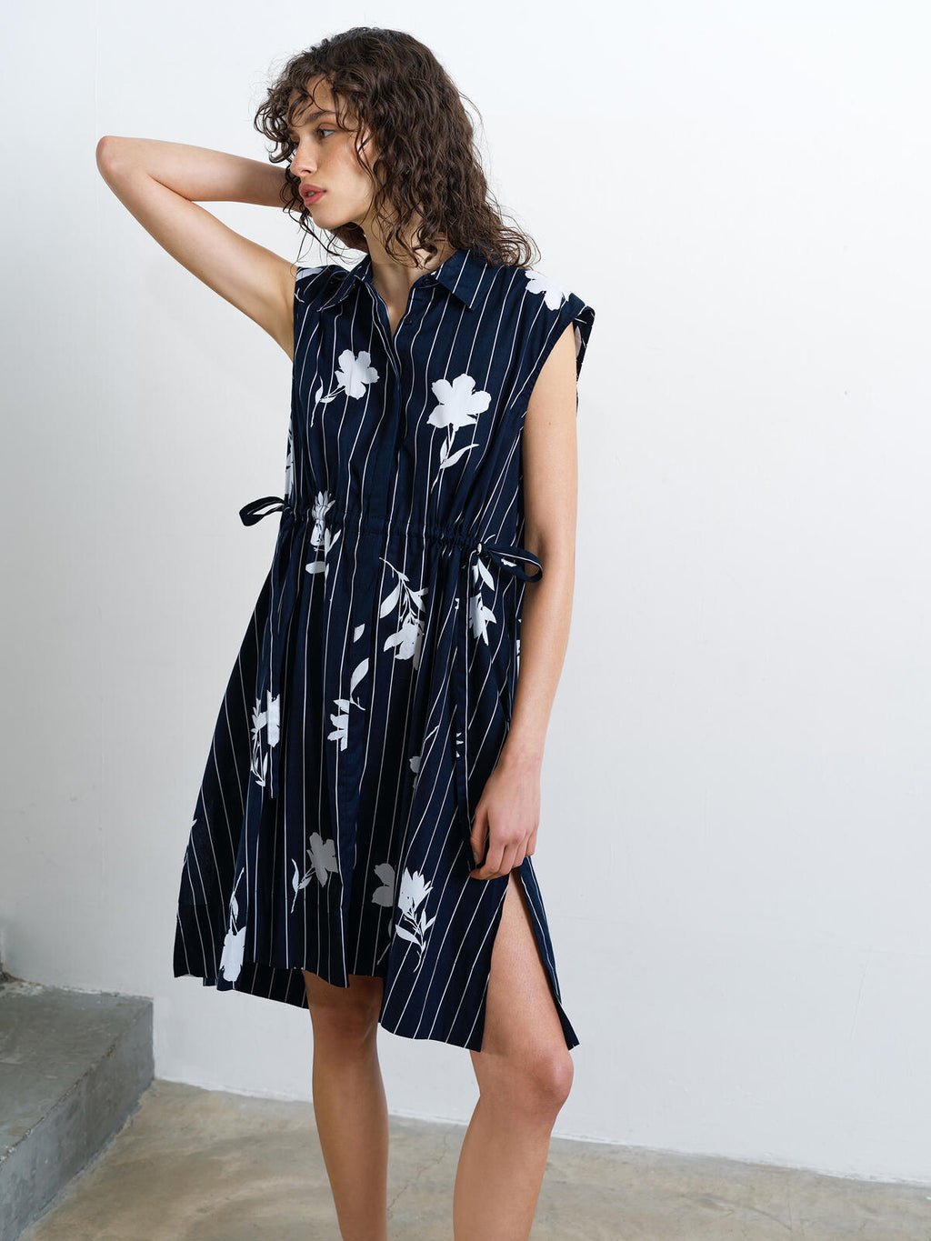 French Connection Cambria Sleeveless Dress in Navy - 719B3