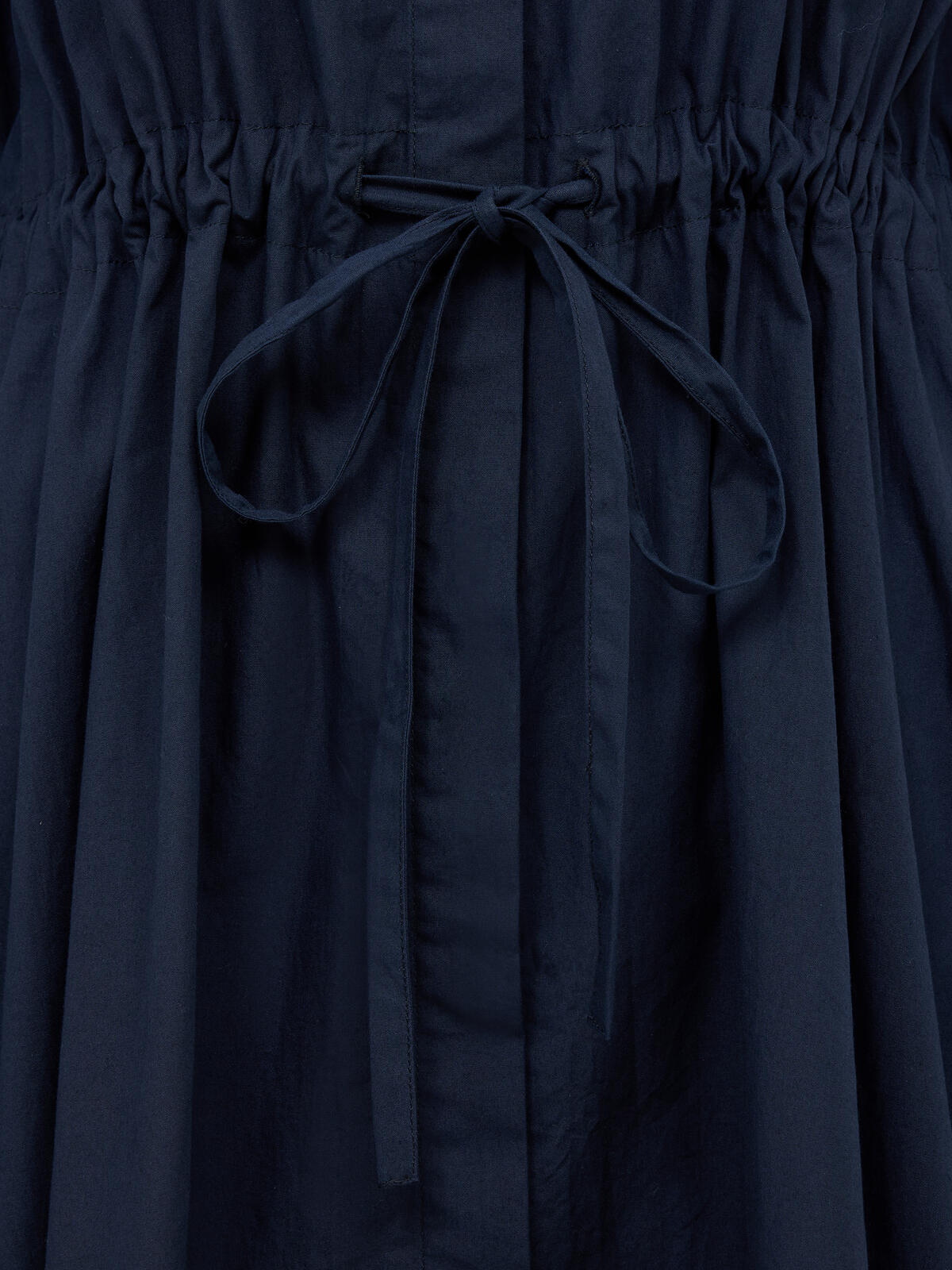 French Connection Cambria Cotton Cinched Waist Dress in Navy