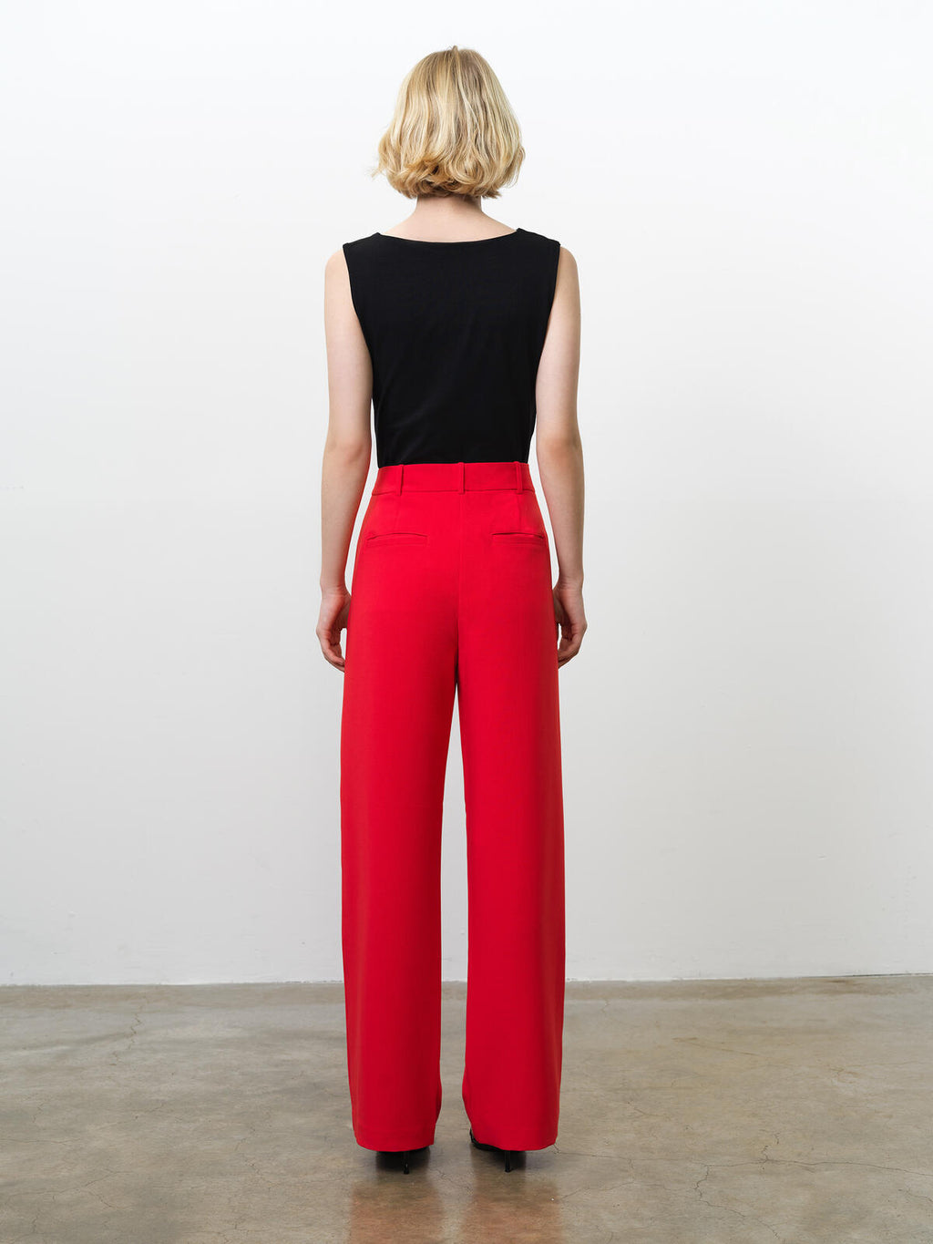 French Connection Carlie Suiting Trouser in Watermelon Red - 749G6