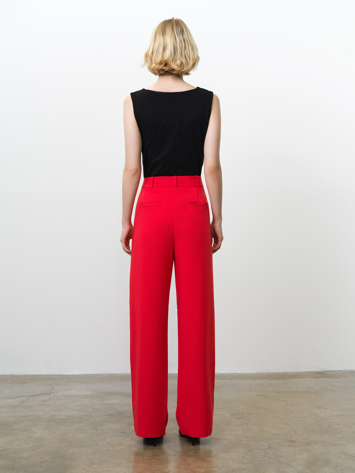 French Connection Carlie Suiting Trouser in Watermelon Red - 749G6