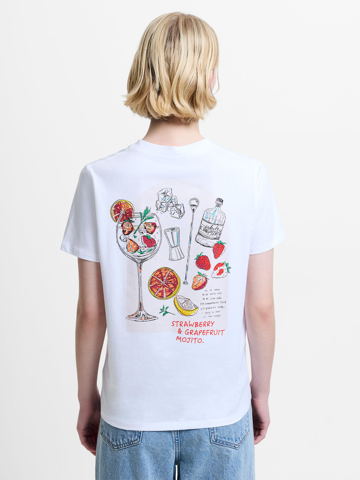 French Connection Cotton Graphic Cocktail Tee in Linen White - 769A3