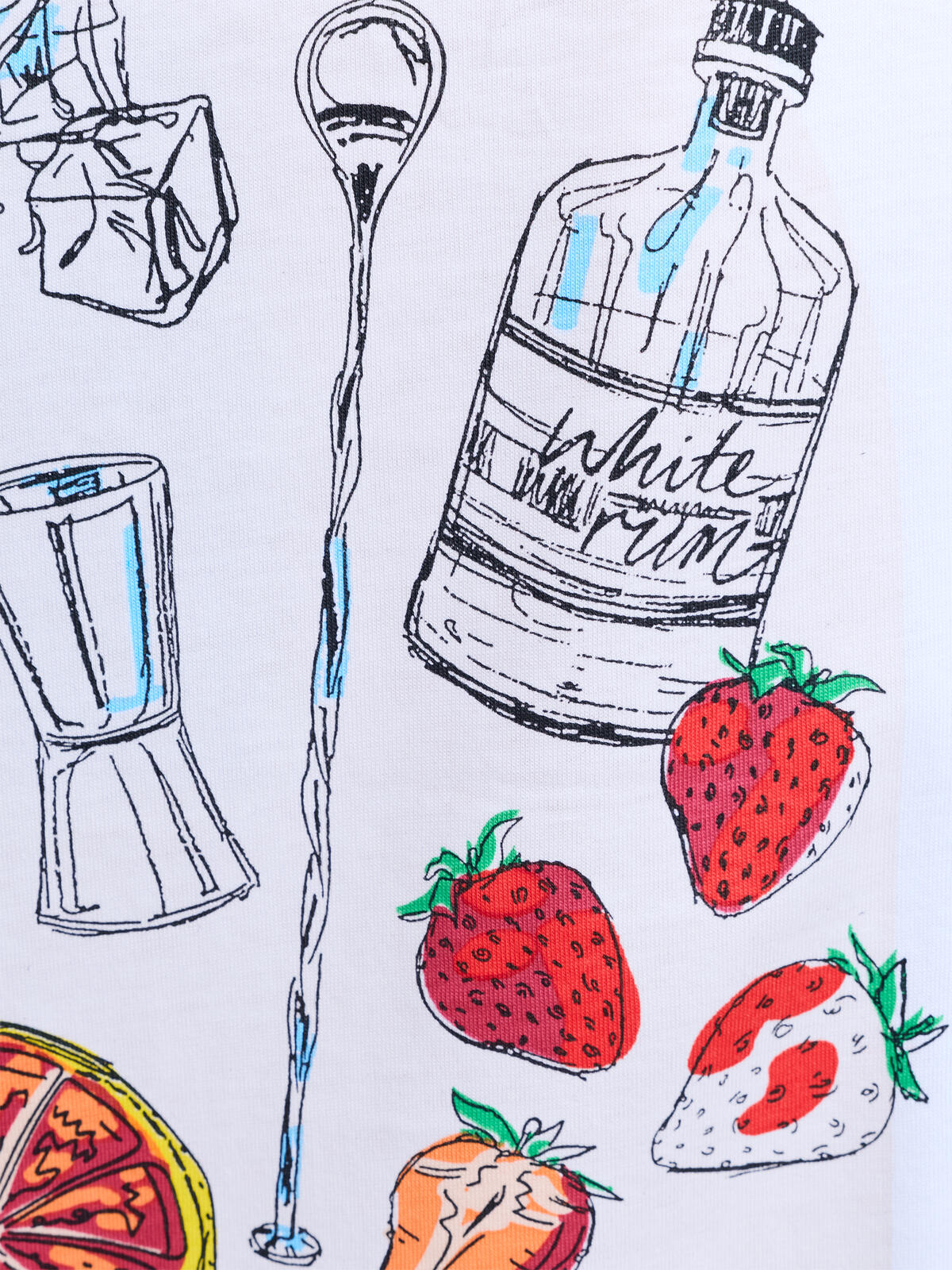 French Connection Cotton Graphic Cocktail Tee in Linen White - 769A3