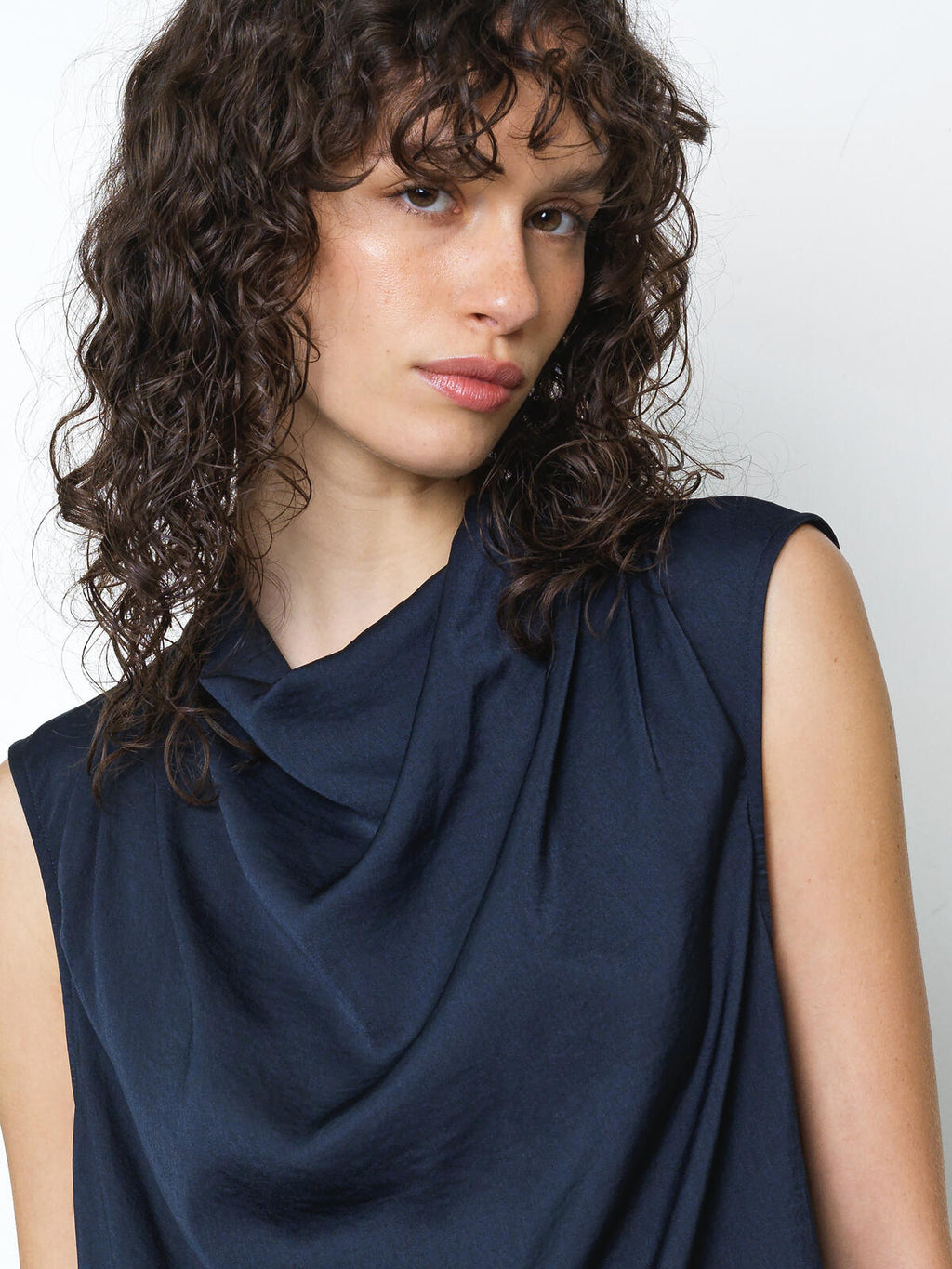 French Connection Damasco Air Flow Sleeveless Top in New Navy - 729M0