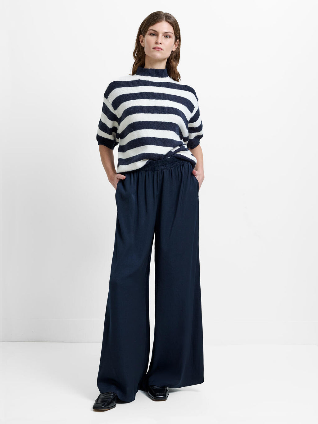 French Connection Damasco Air Flow Trousers in New Navy - 749F5