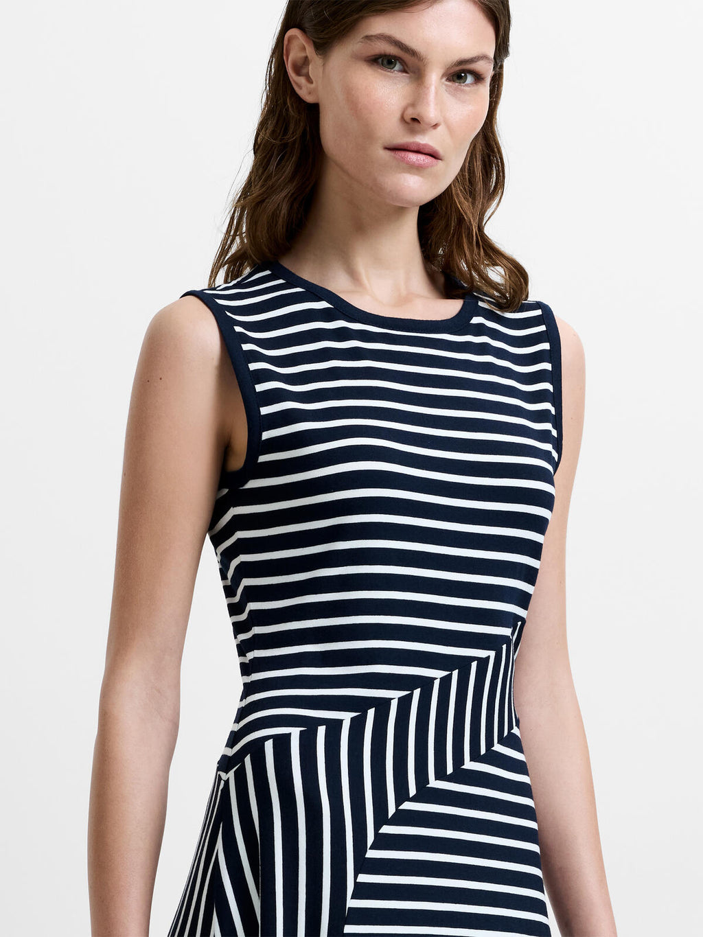 French Connection Kyra Jersey Cut Midi Dress in Navy