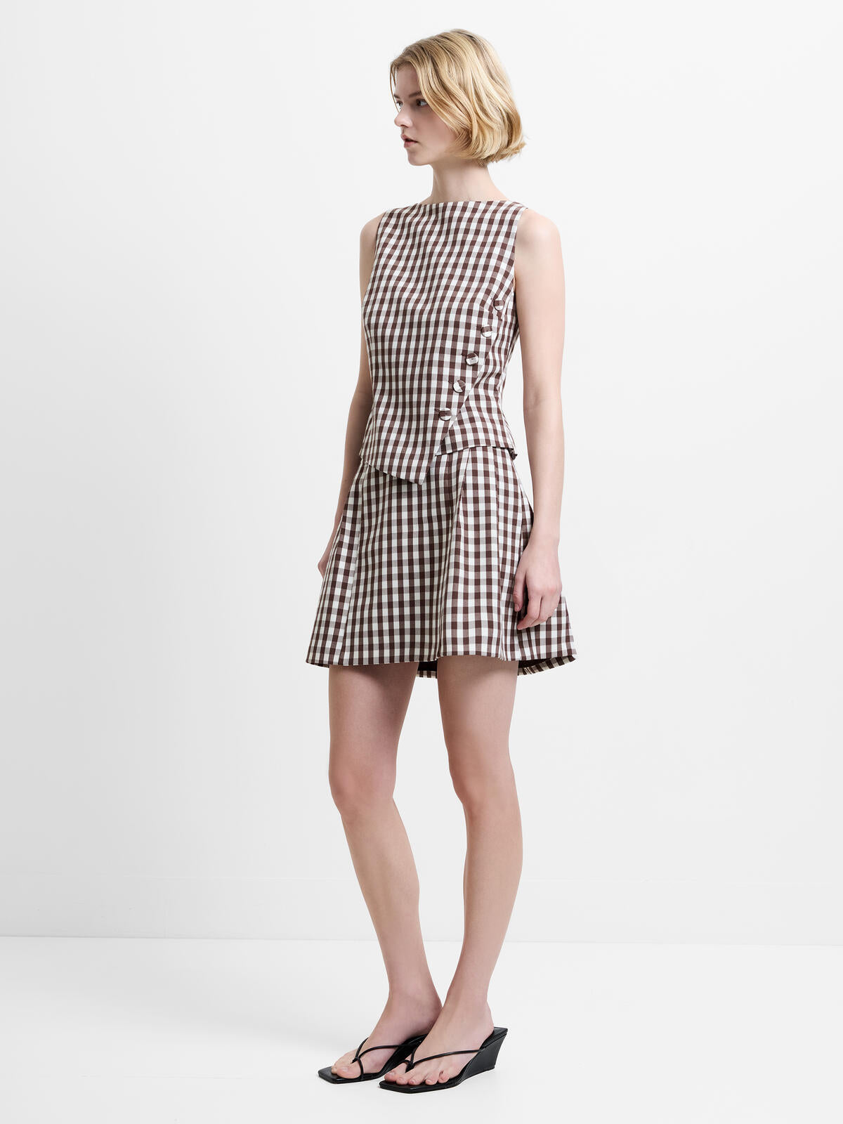 French Connection Lexi Asymmetric Top in Espresson Brown - 729G5