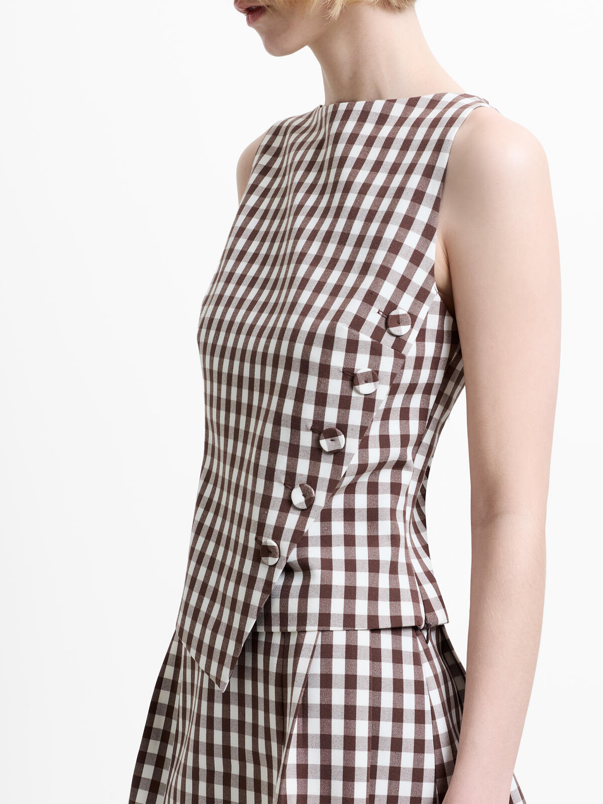 French Connection Lexi Asymmetric Top in Espresson Brown - 729G5