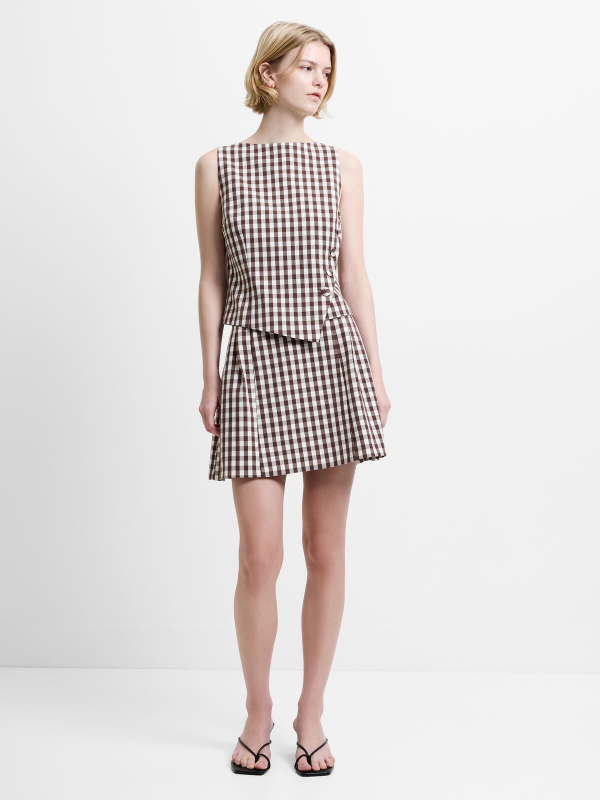 French Connection Lexi Asymmetric Top in Espresson Brown - 729G5