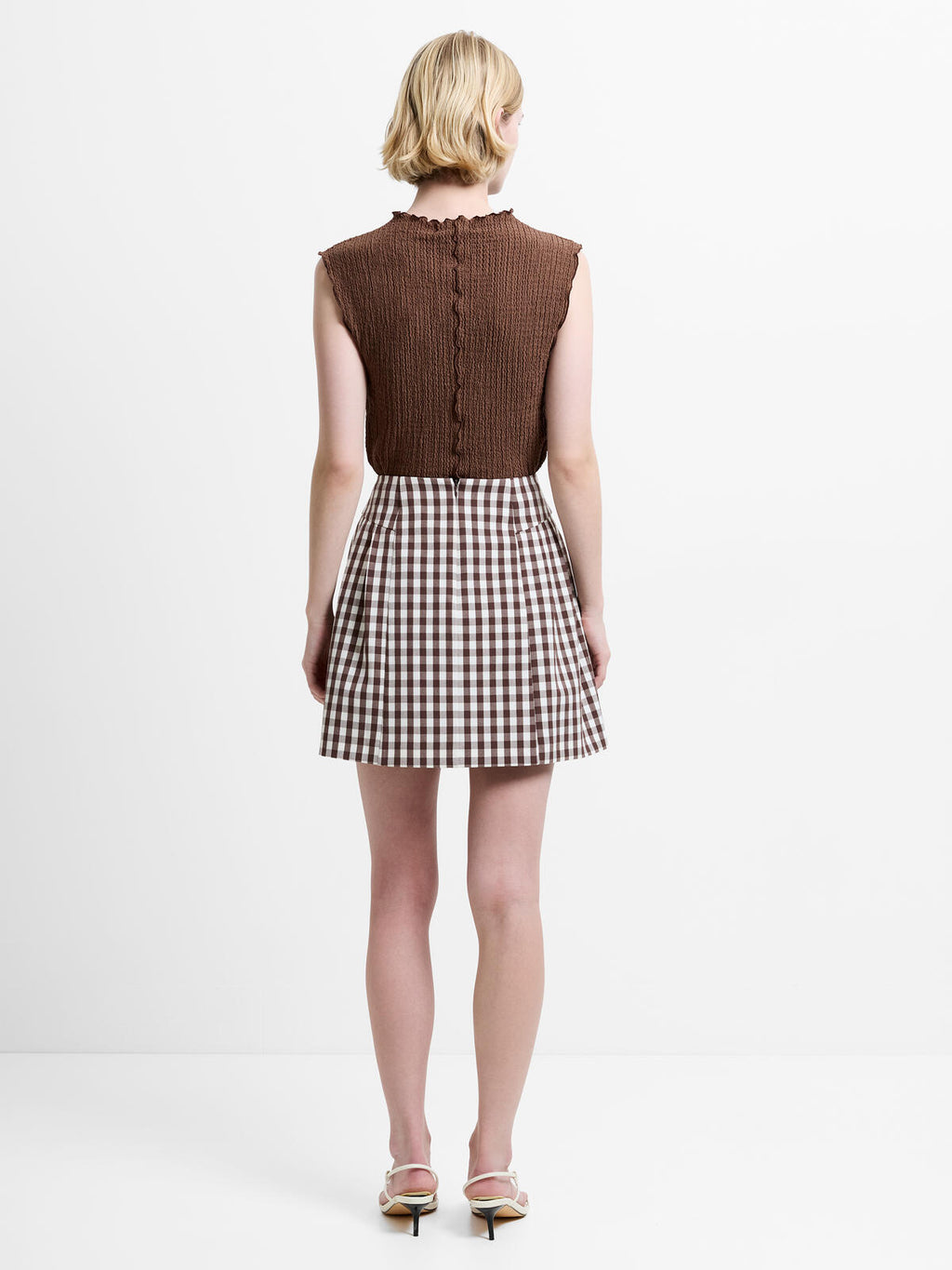 French Connection Lexi Suiting Mini Skirt in Esspresson Brown