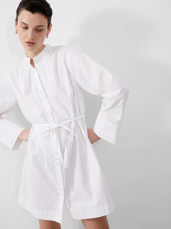 French Connection Alissa Shirt Dress-Linen White-71RZJ