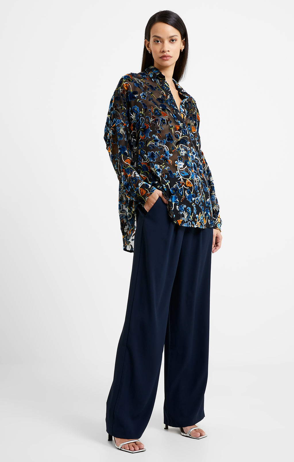 french connection avery burnout popover shirt blackout evalucia boutique perth scotland