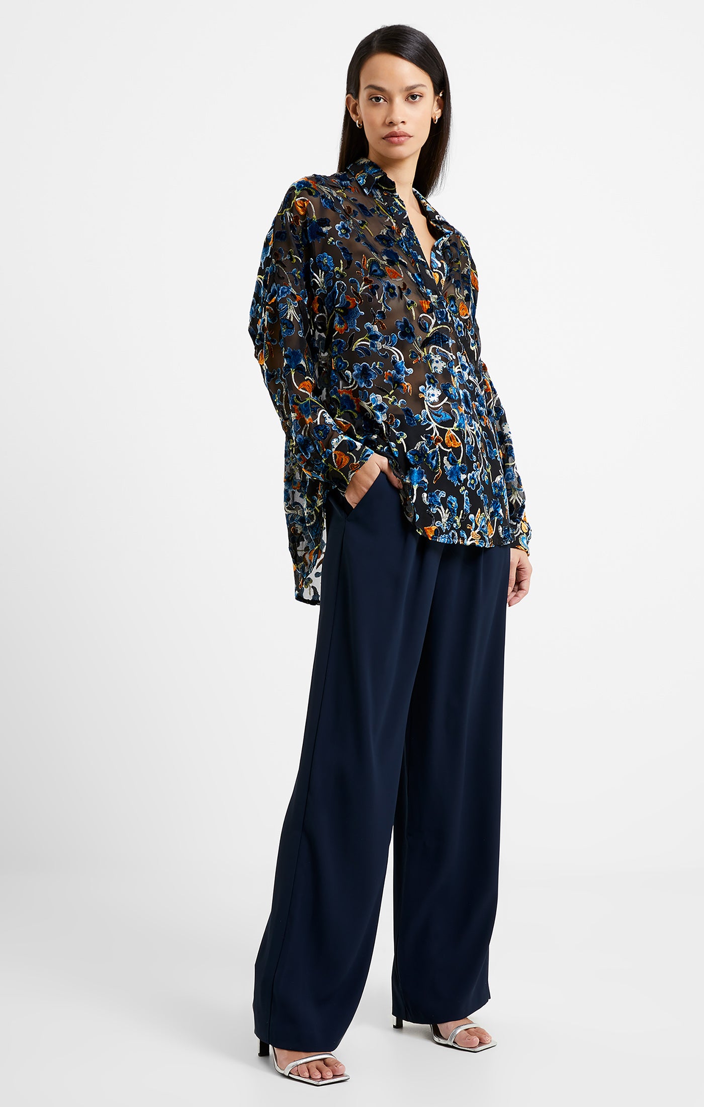 french connection avery burnout popover shirt blackout evalucia boutique perth scotland