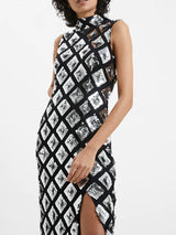 French Connection Axel Embellished Dress-Black/Silver-71VBP
