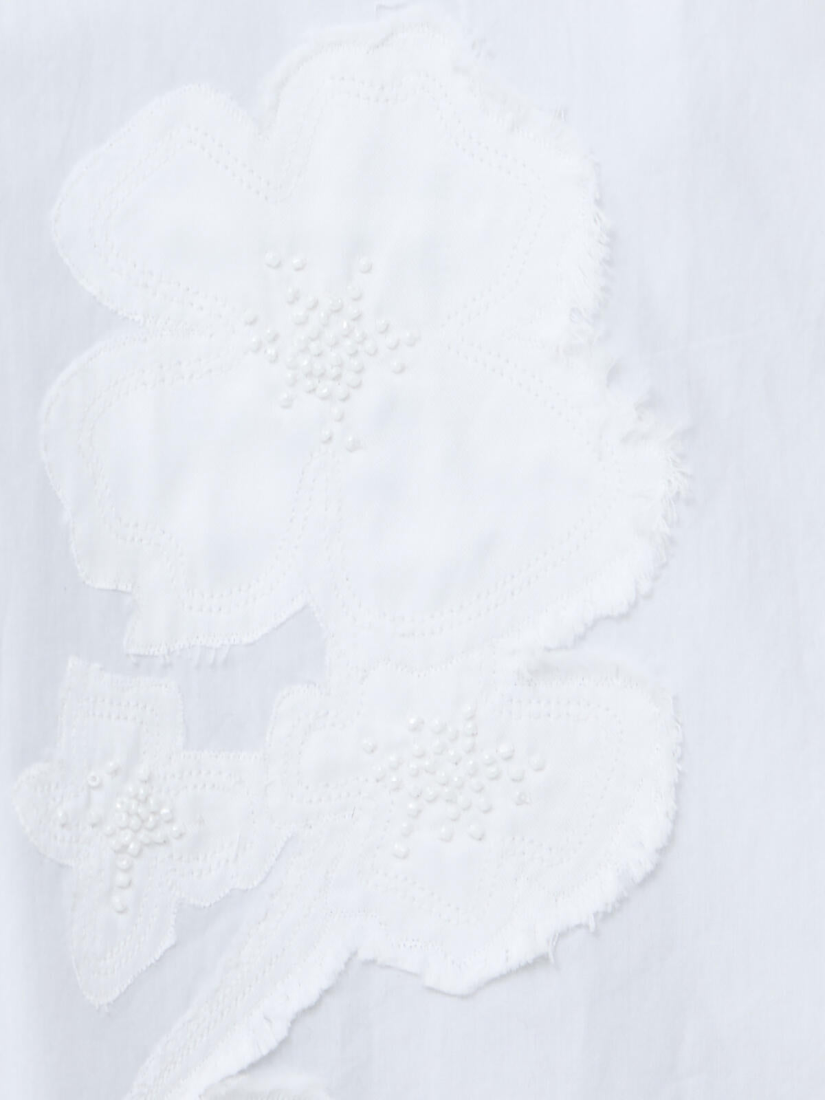 French Connection Cambria Cotton Embellished Shirt in Linen White - 72ZBK
