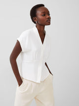 French Connection Carmen Crepe Blouse-Summer White-72WAL