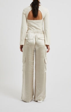 French Connection Chloetta Cargo Trousers-Silver Lining-74WAC