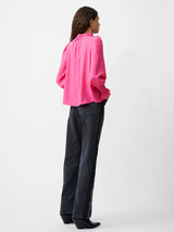 French Connection Crepe Light High Neck Top-Luminous Pink-72XEB