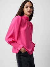 French Connection Crepe Light High Neck Top-Luminous Pink-72XEB