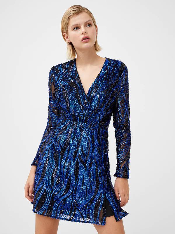 French Connection Deniz Embellished LS Mini Dress-Surf The Web – Eva Lucia