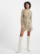 french connection deniz embellished sequin mini dress frosted almond evalucia boutiqur perth scotland