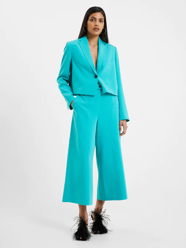french connection echo crepe culottes jaded teal evalucia boutique