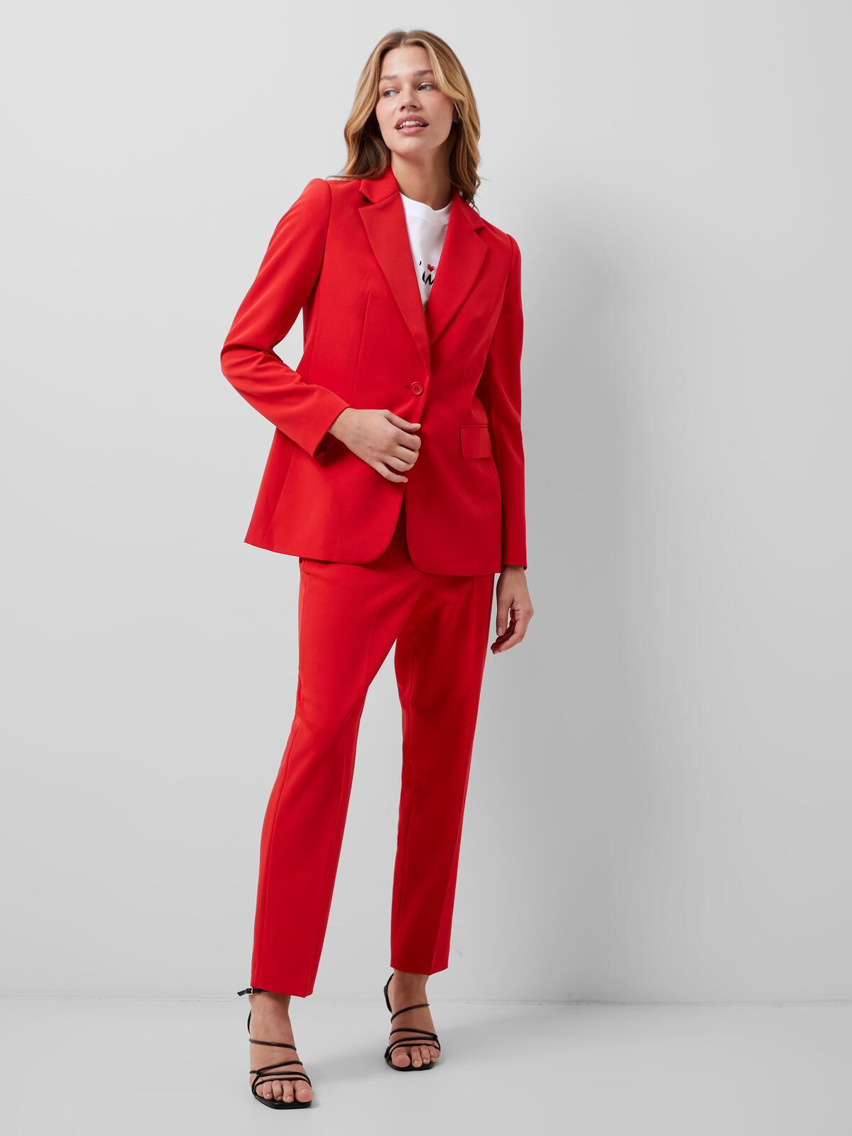 french connection echo sinlge breasted blazer true red evalucia boutique perth scotland