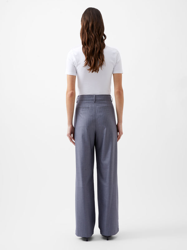 French Connection Fiorella Pin Stripe Trousers-Grey-74XAW