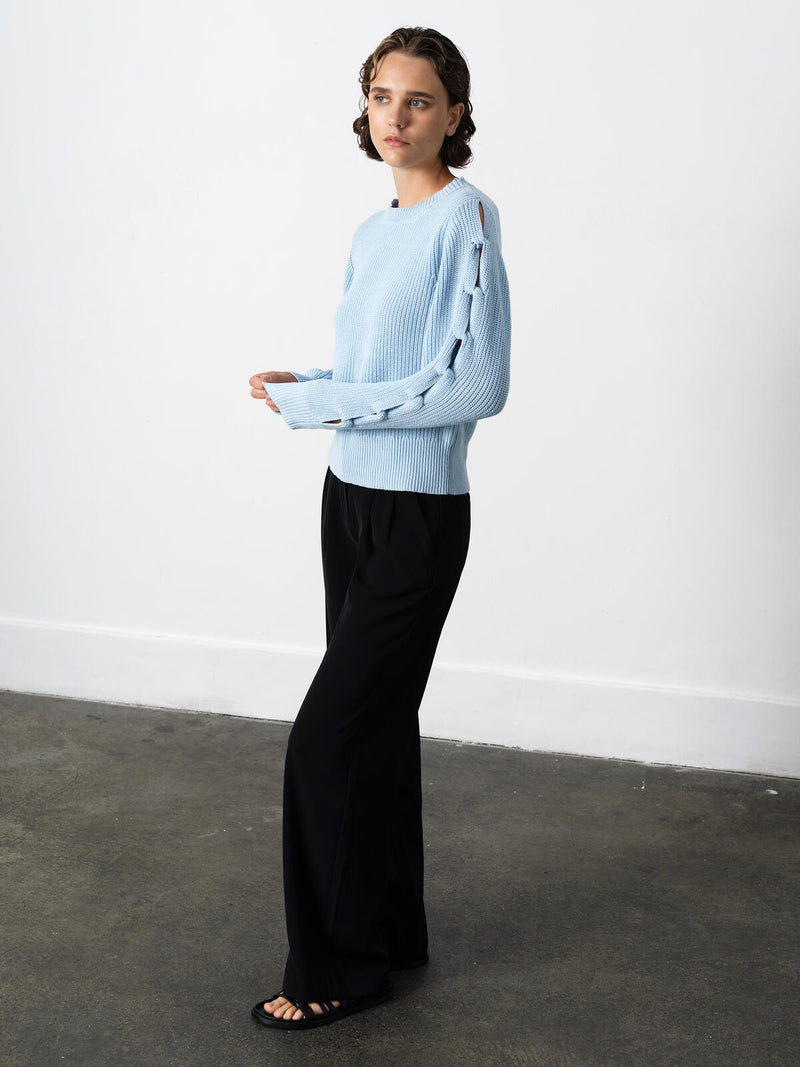 French Connection Glinda Braid Jumper in Arctic Blue - 78ZAO