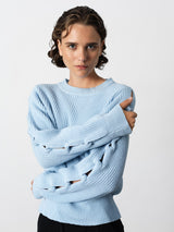 French Connection Glinda Braid Jumper in Arctic Blue - 78ZAO