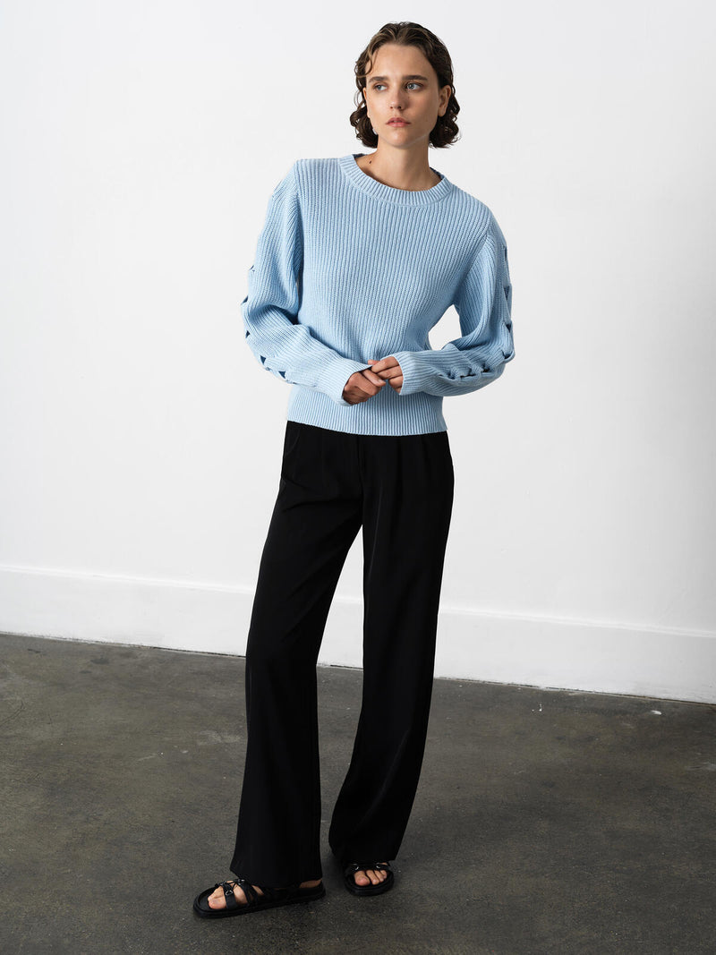 French Connection Glinda Braid Jumper in Arctic Blue - 78ZAO