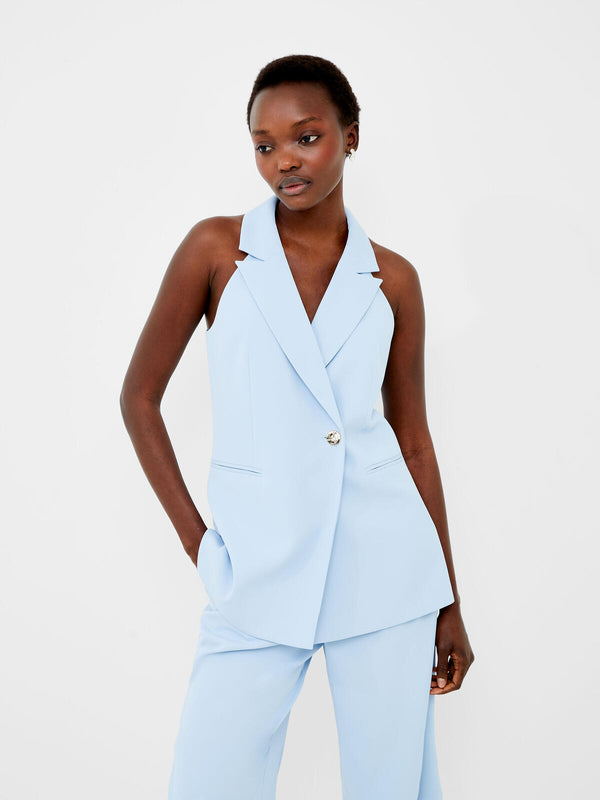 French Connection Harry Suiting Halterneck Waistcoat-Cashmere Blue-7GWAE
