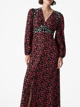 French Connection Harriet Delphine Midi Dress in Brick Multi - 71ZBM