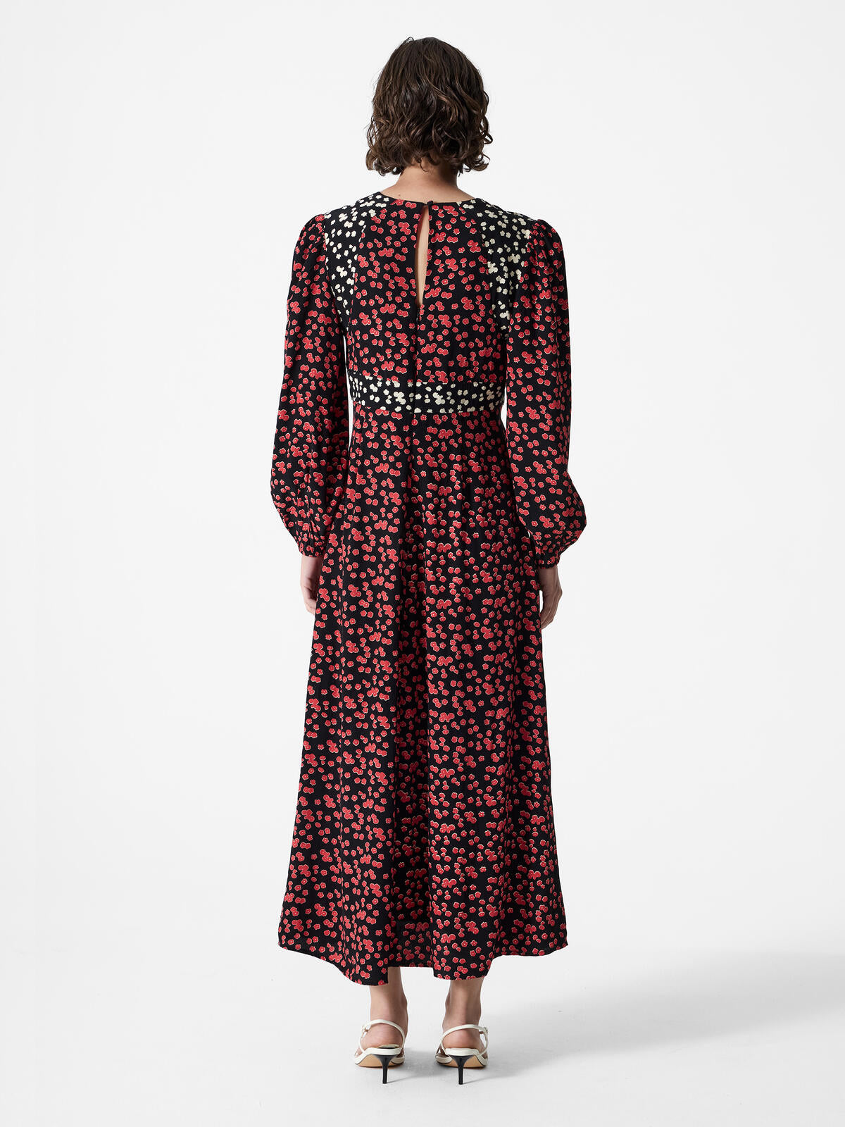 French Connection Harriet Delphine Midi Dress in Brick Multi - 71ZBM