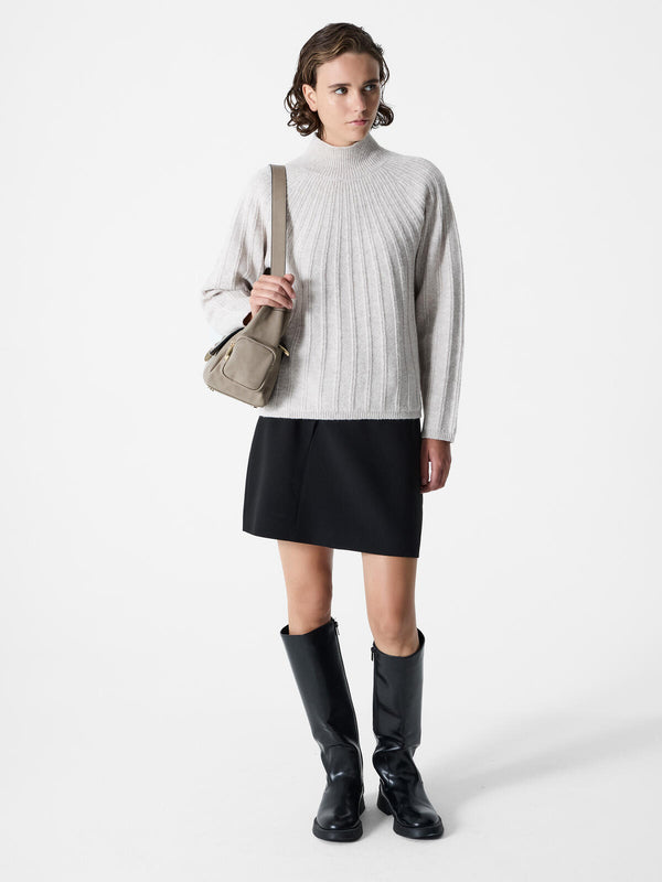 French Connection Kezia Grown on Knit Jumper in Pebble Neutral - 78ZAC