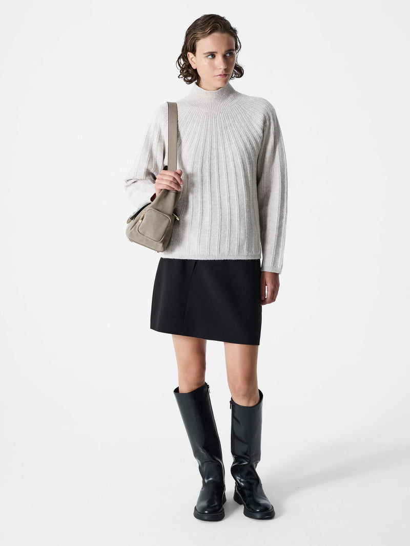French Connection Kezia Grown on Knit Jumper in Pebble Neutral - 78ZAC