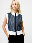 French Connection Klara Sleeveless Jumper in Navy Winter White - 78ZBI