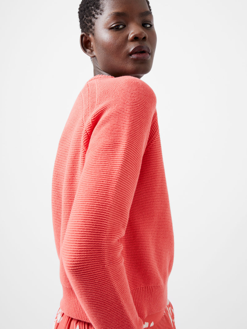 French Connection Lily Mozart Crew Neck Jumper Cayenne Red Eva Lucia