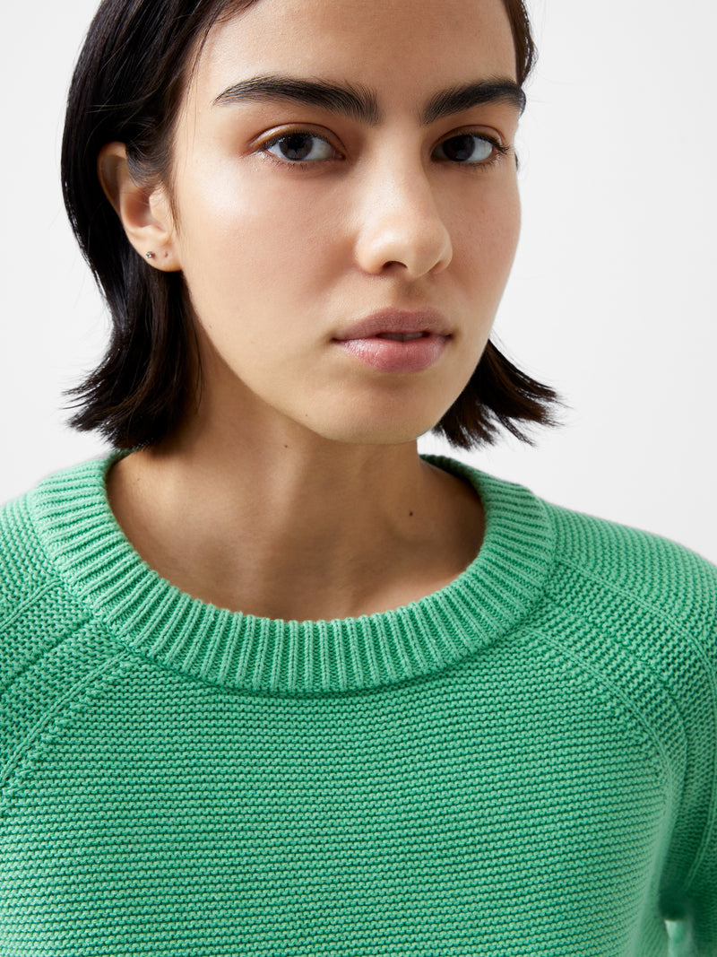 French Connection Lily Mozart Crew Neck Jumper-Minted Green-78XFE