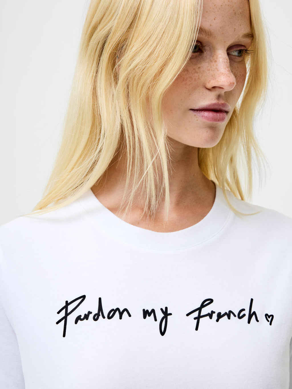 French Connection Pardon My French Short Sleeved T-Shirt in White - 76ZBF