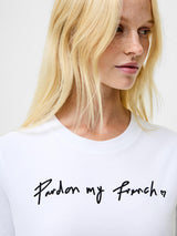 French Connection Pardon My French Short Sleeved T-Shirt in White - 76ZBF