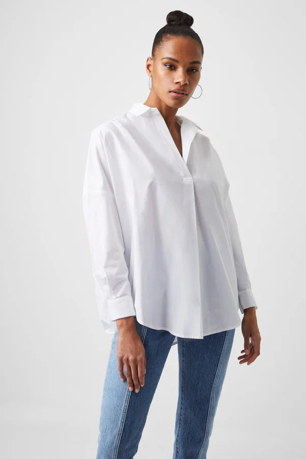 french connection rhodes poplin shirt white evalucia boutique perth scotland